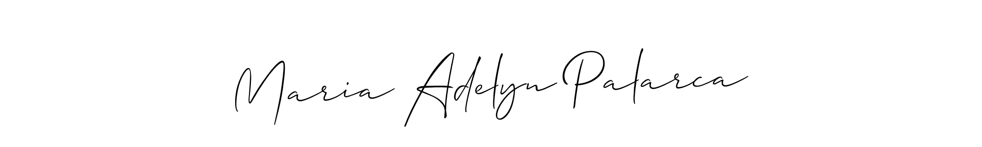 Use a signature maker to create a handwritten signature online. With this signature software, you can design (Allison_Script) your own signature for name Maria Adelyn Palarca. Maria Adelyn Palarca signature style 2 images and pictures png