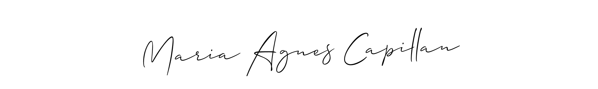 Similarly Allison_Script is the best handwritten signature design. Signature creator online .You can use it as an online autograph creator for name Maria Agnes Capillan. Maria Agnes Capillan signature style 2 images and pictures png