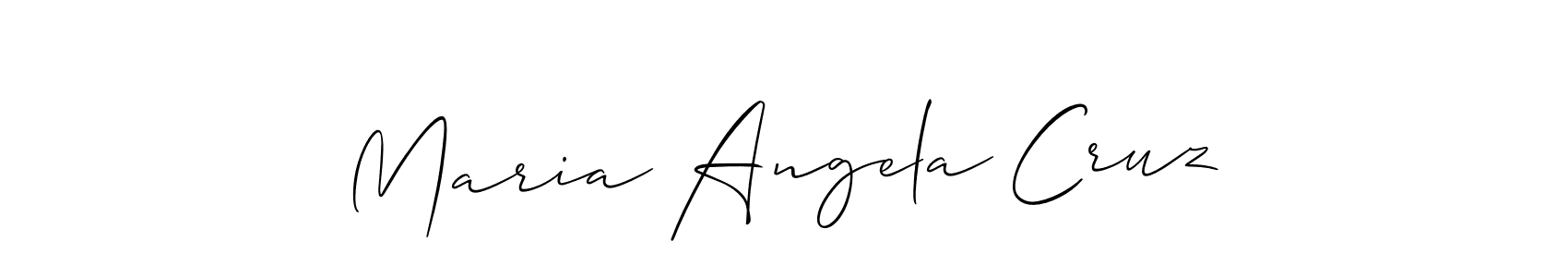 The best way (Allison_Script) to make a short signature is to pick only two or three words in your name. The name Maria Angela Cruz include a total of six letters. For converting this name. Maria Angela Cruz signature style 2 images and pictures png