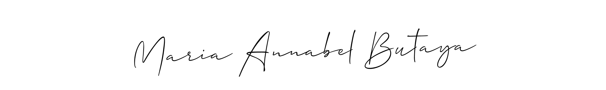 You should practise on your own different ways (Allison_Script) to write your name (Maria Annabel Butaya) in signature. don't let someone else do it for you. Maria Annabel Butaya signature style 2 images and pictures png