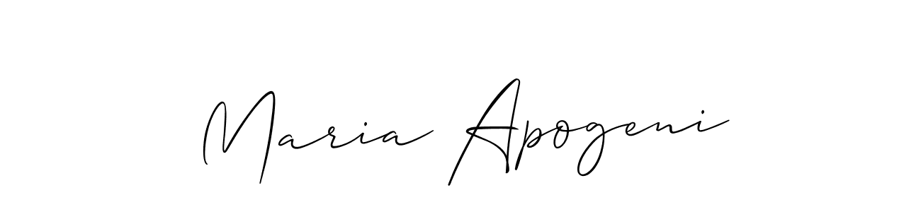 How to make Maria Apogeni name signature. Use Allison_Script style for creating short signs online. This is the latest handwritten sign. Maria Apogeni signature style 2 images and pictures png