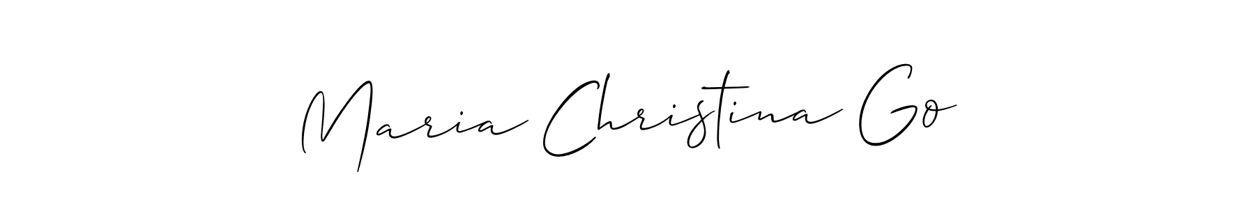 You should practise on your own different ways (Allison_Script) to write your name (Maria Christina Go) in signature. don't let someone else do it for you. Maria Christina Go signature style 2 images and pictures png