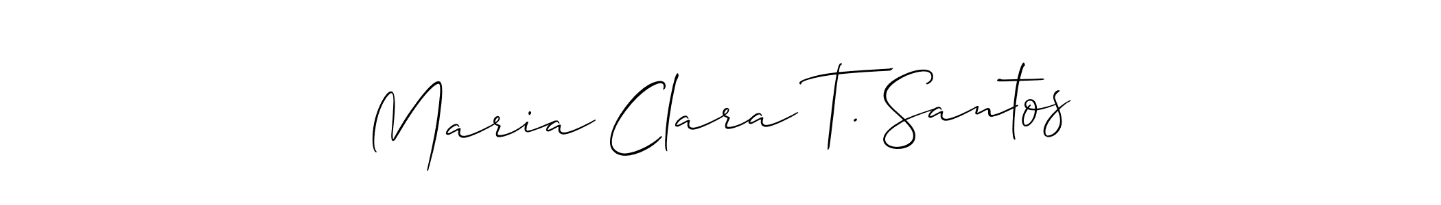 Make a beautiful signature design for name Maria Clara T. Santos. With this signature (Allison_Script) style, you can create a handwritten signature for free. Maria Clara T. Santos signature style 2 images and pictures png