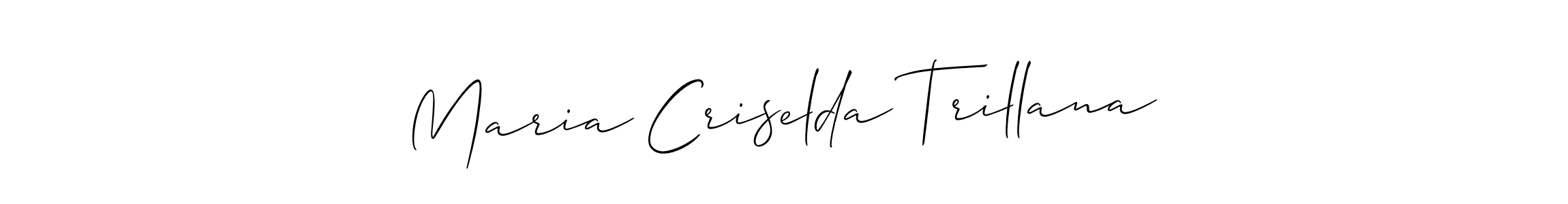 Similarly Allison_Script is the best handwritten signature design. Signature creator online .You can use it as an online autograph creator for name Maria Criselda Trillana. Maria Criselda Trillana signature style 2 images and pictures png