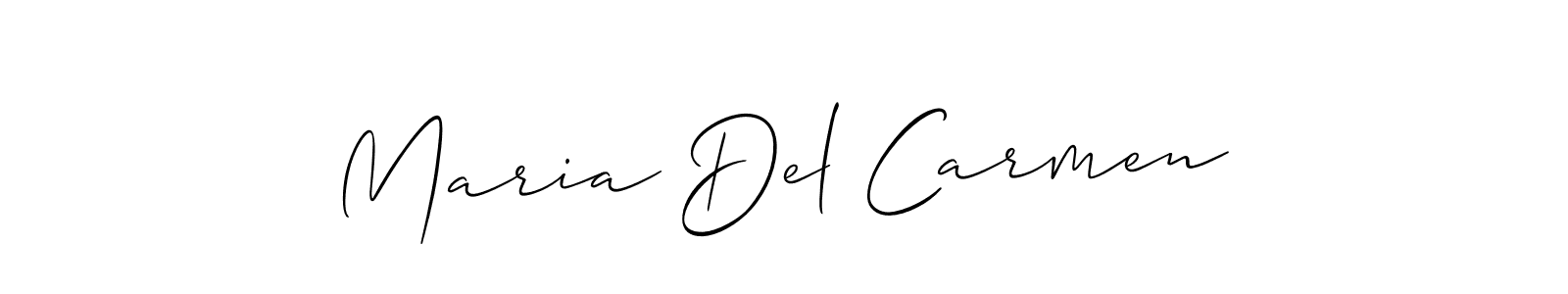 Also You can easily find your signature by using the search form. We will create Maria Del Carmen name handwritten signature images for you free of cost using Allison_Script sign style. Maria Del Carmen signature style 2 images and pictures png