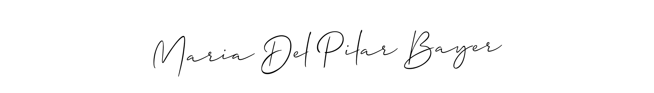 Make a beautiful signature design for name Maria Del Pilar Bayer. With this signature (Allison_Script) style, you can create a handwritten signature for free. Maria Del Pilar Bayer signature style 2 images and pictures png