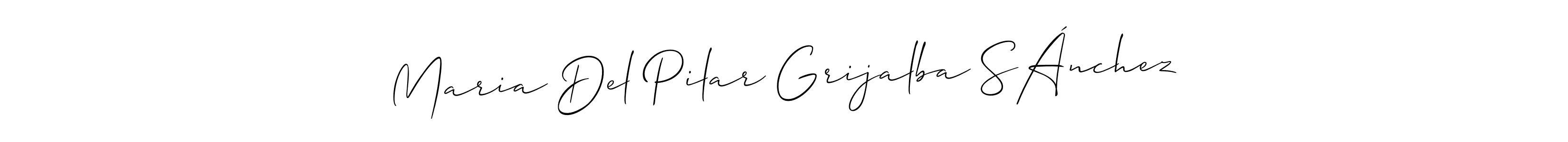 Create a beautiful signature design for name Maria Del Pilar Grijalba SÁnchez. With this signature (Allison_Script) fonts, you can make a handwritten signature for free. Maria Del Pilar Grijalba SÁnchez signature style 2 images and pictures png