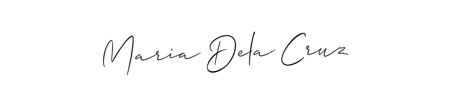 Make a beautiful signature design for name Maria Dela Cruz. With this signature (Allison_Script) style, you can create a handwritten signature for free. Maria Dela Cruz signature style 2 images and pictures png