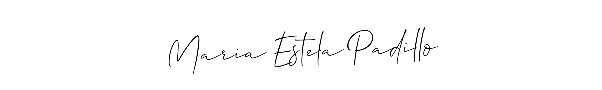 Allison_Script is a professional signature style that is perfect for those who want to add a touch of class to their signature. It is also a great choice for those who want to make their signature more unique. Get Maria Estela Padillo name to fancy signature for free. Maria Estela Padillo signature style 2 images and pictures png