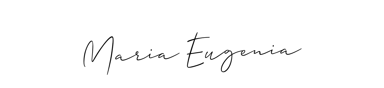 You should practise on your own different ways (Allison_Script) to write your name (Maria Eugenia) in signature. don't let someone else do it for you. Maria Eugenia signature style 2 images and pictures png