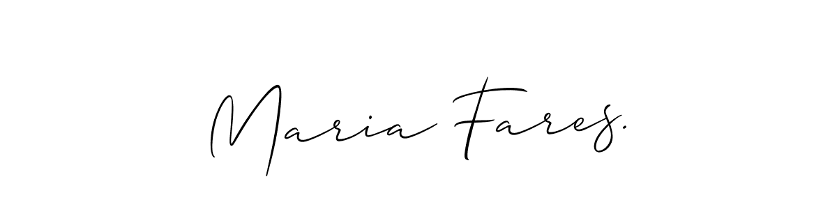 Make a beautiful signature design for name Maria Fares.. With this signature (Allison_Script) style, you can create a handwritten signature for free. Maria Fares. signature style 2 images and pictures png