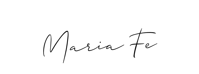 How to make Maria Fe name signature. Use Allison_Script style for creating short signs online. This is the latest handwritten sign. Maria Fe signature style 2 images and pictures png