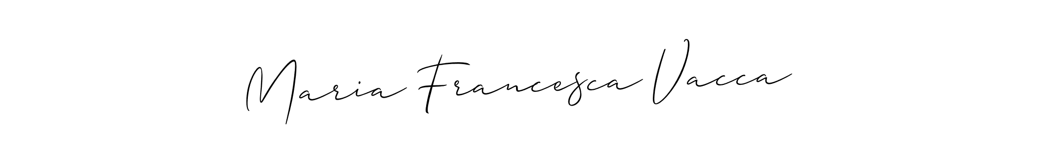 The best way (Allison_Script) to make a short signature is to pick only two or three words in your name. The name Maria Francesca Vacca include a total of six letters. For converting this name. Maria Francesca Vacca signature style 2 images and pictures png