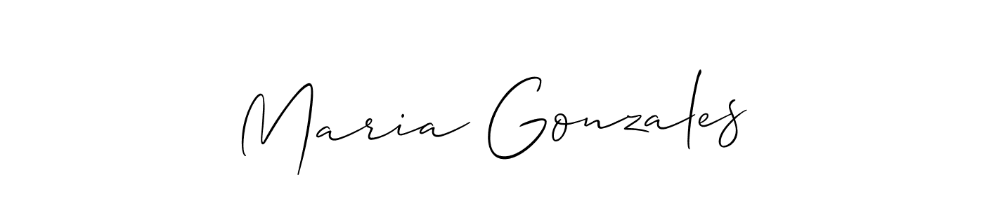 Use a signature maker to create a handwritten signature online. With this signature software, you can design (Allison_Script) your own signature for name Maria Gonzales. Maria Gonzales signature style 2 images and pictures png