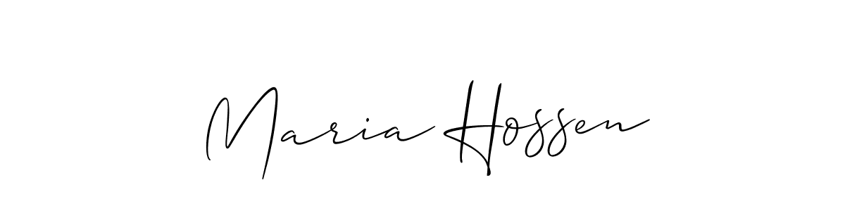 It looks lik you need a new signature style for name Maria Hossen. Design unique handwritten (Allison_Script) signature with our free signature maker in just a few clicks. Maria Hossen signature style 2 images and pictures png