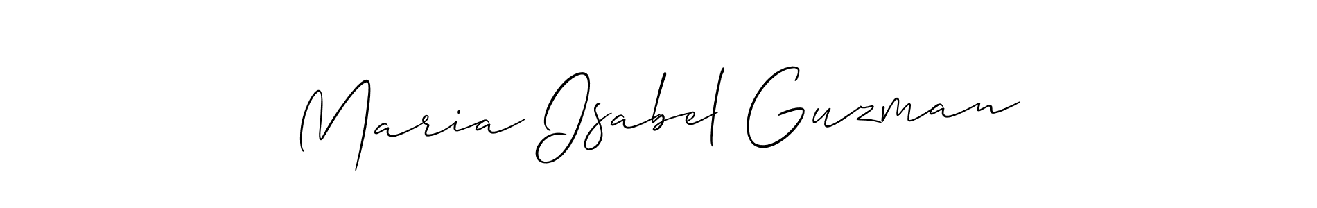 Maria Isabel Guzman stylish signature style. Best Handwritten Sign (Allison_Script) for my name. Handwritten Signature Collection Ideas for my name Maria Isabel Guzman. Maria Isabel Guzman signature style 2 images and pictures png