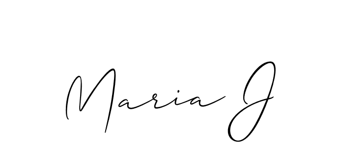 How to make Maria J name signature. Use Allison_Script style for creating short signs online. This is the latest handwritten sign. Maria J signature style 2 images and pictures png