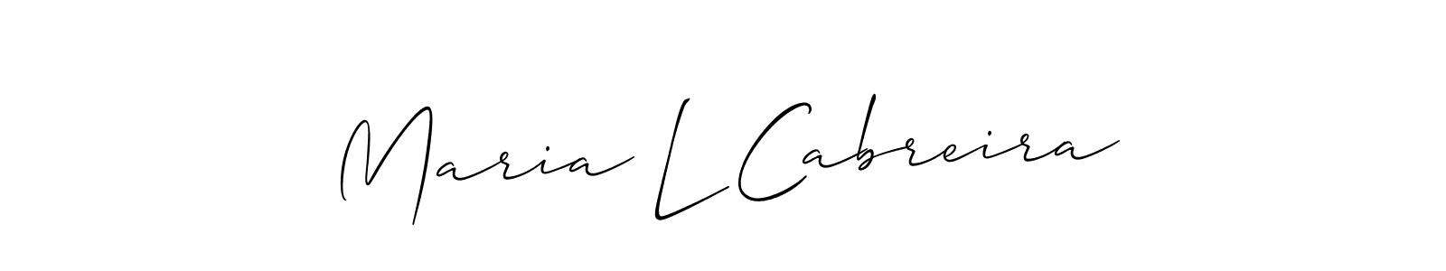 Also You can easily find your signature by using the search form. We will create Maria L Cabreira name handwritten signature images for you free of cost using Allison_Script sign style. Maria L Cabreira signature style 2 images and pictures png