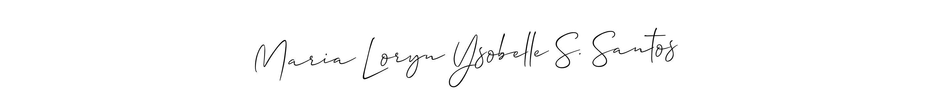 Allison_Script is a professional signature style that is perfect for those who want to add a touch of class to their signature. It is also a great choice for those who want to make their signature more unique. Get Maria Loryn Ysobelle S. Santos name to fancy signature for free. Maria Loryn Ysobelle S. Santos signature style 2 images and pictures png