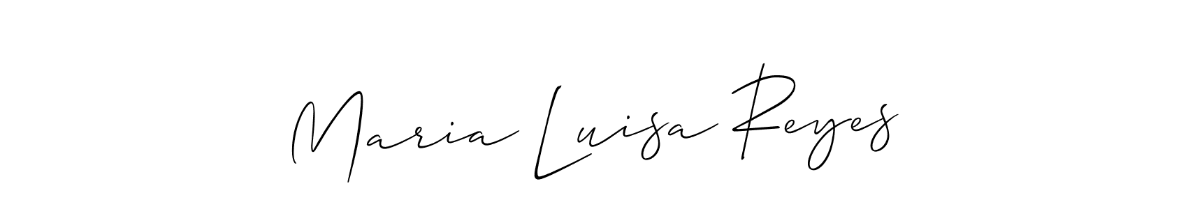 Create a beautiful signature design for name Maria Luisa Reyes. With this signature (Allison_Script) fonts, you can make a handwritten signature for free. Maria Luisa Reyes signature style 2 images and pictures png