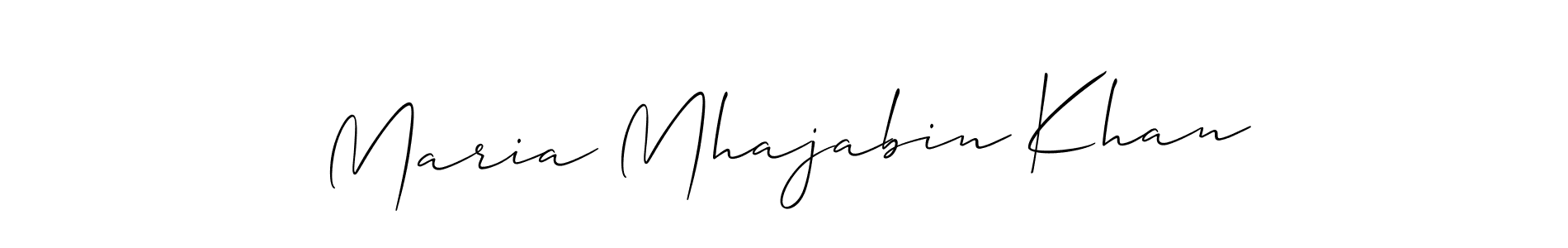 Allison_Script is a professional signature style that is perfect for those who want to add a touch of class to their signature. It is also a great choice for those who want to make their signature more unique. Get Maria Mhajabin Khan name to fancy signature for free. Maria Mhajabin Khan signature style 2 images and pictures png