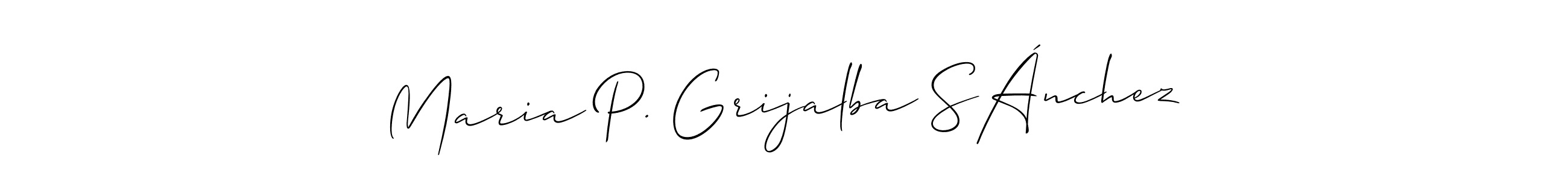 Similarly Allison_Script is the best handwritten signature design. Signature creator online .You can use it as an online autograph creator for name Maria P. Grijalba SÁnchez. Maria P. Grijalba SÁnchez signature style 2 images and pictures png