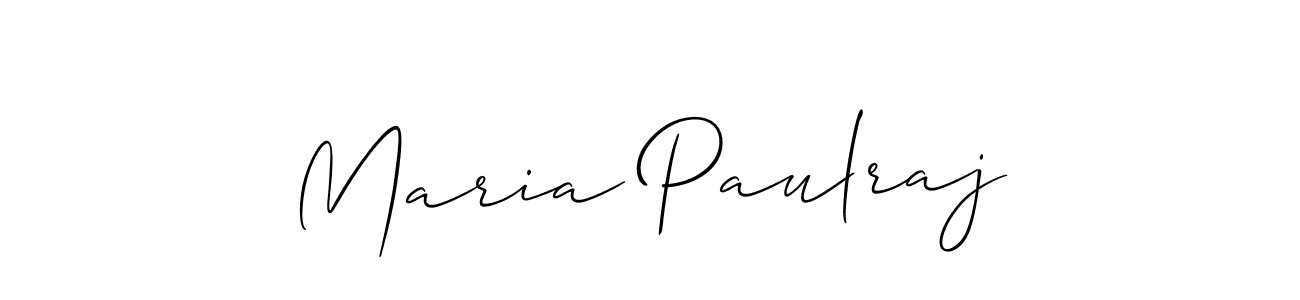 Make a short Maria Paulraj signature style. Manage your documents anywhere anytime using Allison_Script. Create and add eSignatures, submit forms, share and send files easily. Maria Paulraj signature style 2 images and pictures png