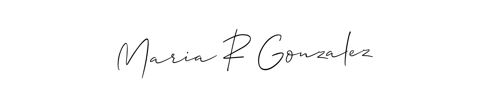 Maria R Gonzalez stylish signature style. Best Handwritten Sign (Allison_Script) for my name. Handwritten Signature Collection Ideas for my name Maria R Gonzalez. Maria R Gonzalez signature style 2 images and pictures png