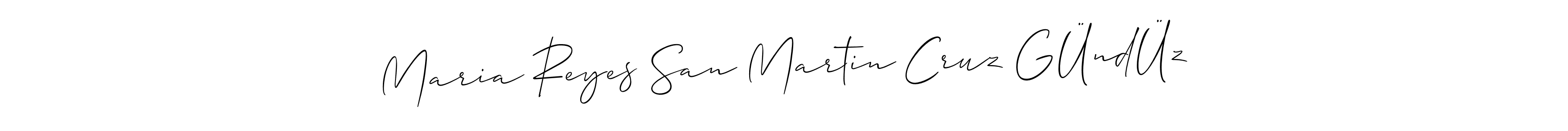 How to Draw Maria Reyes San Martin Cruz GÜndÜz signature style? Allison_Script is a latest design signature styles for name Maria Reyes San Martin Cruz GÜndÜz. Maria Reyes San Martin Cruz GÜndÜz signature style 2 images and pictures png