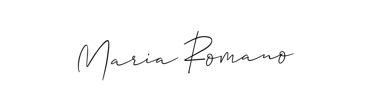 Create a beautiful signature design for name Maria Romano. With this signature (Allison_Script) fonts, you can make a handwritten signature for free. Maria Romano signature style 2 images and pictures png