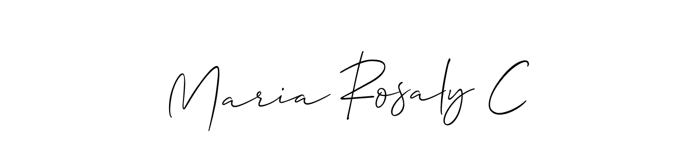 It looks lik you need a new signature style for name Maria Rosaly C. Design unique handwritten (Allison_Script) signature with our free signature maker in just a few clicks. Maria Rosaly C signature style 2 images and pictures png
