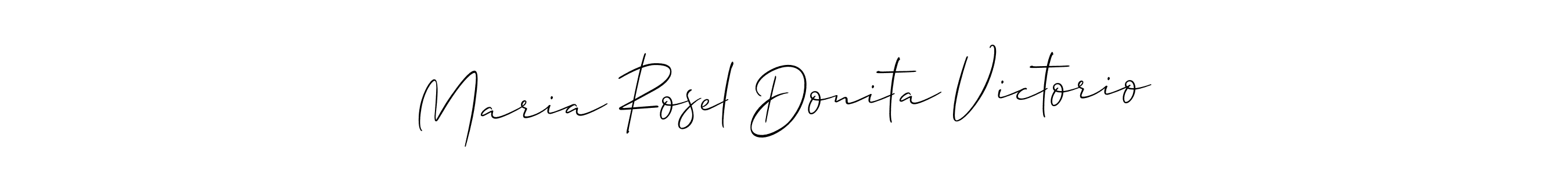 Similarly Allison_Script is the best handwritten signature design. Signature creator online .You can use it as an online autograph creator for name Maria Rosel Donita Victorio. Maria Rosel Donita Victorio signature style 2 images and pictures png