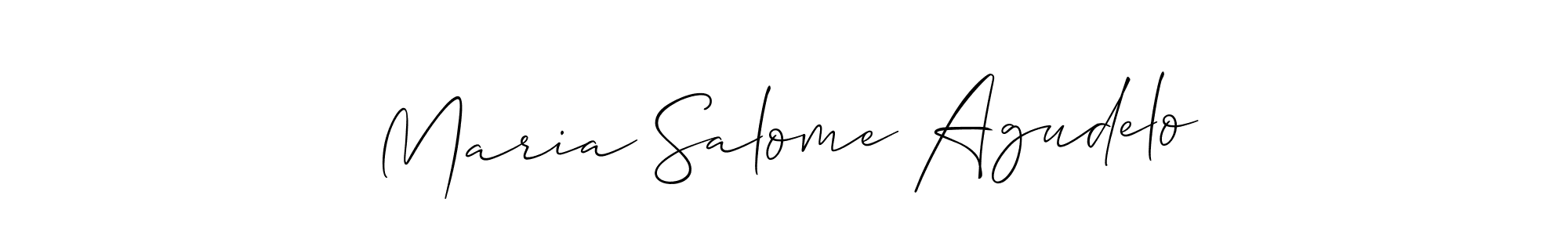 It looks lik you need a new signature style for name Maria Salome Agudelo. Design unique handwritten (Allison_Script) signature with our free signature maker in just a few clicks. Maria Salome Agudelo signature style 2 images and pictures png