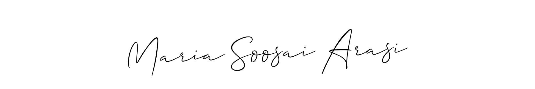 Create a beautiful signature design for name Maria Soosai Arasi. With this signature (Allison_Script) fonts, you can make a handwritten signature for free. Maria Soosai Arasi signature style 2 images and pictures png