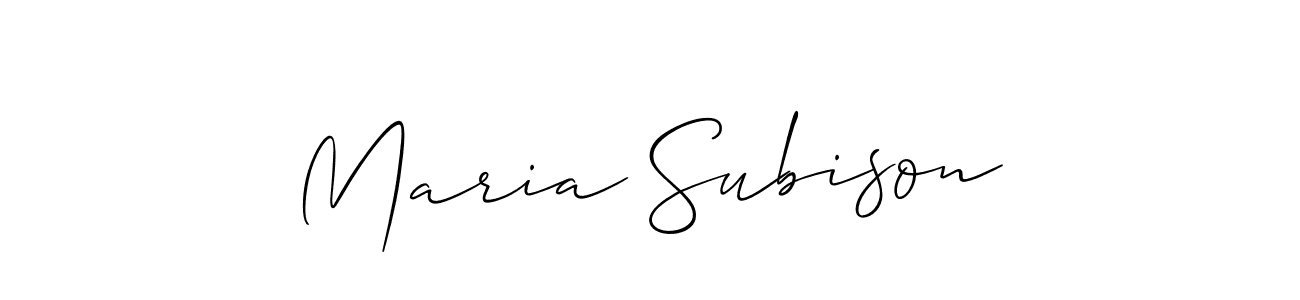 Create a beautiful signature design for name Maria Subison. With this signature (Allison_Script) fonts, you can make a handwritten signature for free. Maria Subison signature style 2 images and pictures png