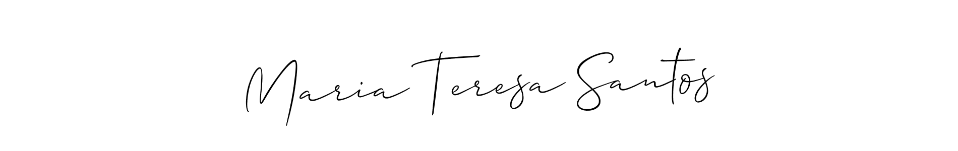 You should practise on your own different ways (Allison_Script) to write your name (Maria Teresa Santos) in signature. don't let someone else do it for you. Maria Teresa Santos signature style 2 images and pictures png