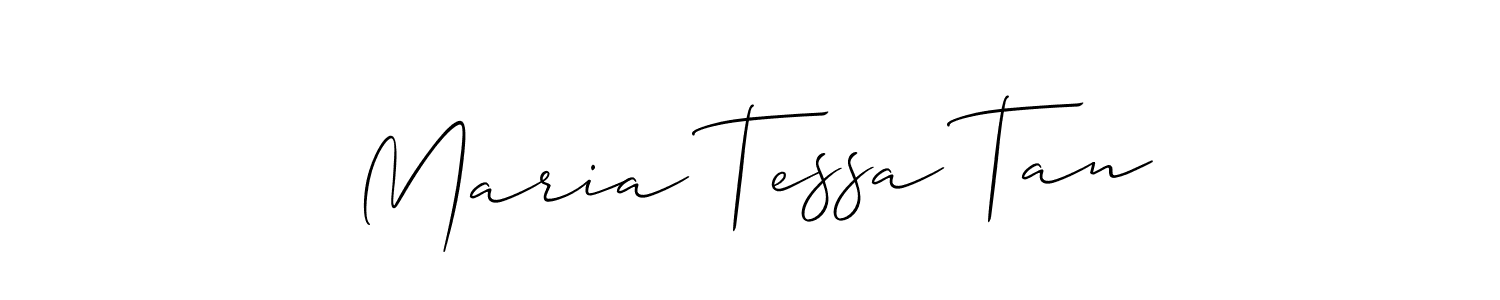 How to make Maria Tessa Tan name signature. Use Allison_Script style for creating short signs online. This is the latest handwritten sign. Maria Tessa Tan signature style 2 images and pictures png