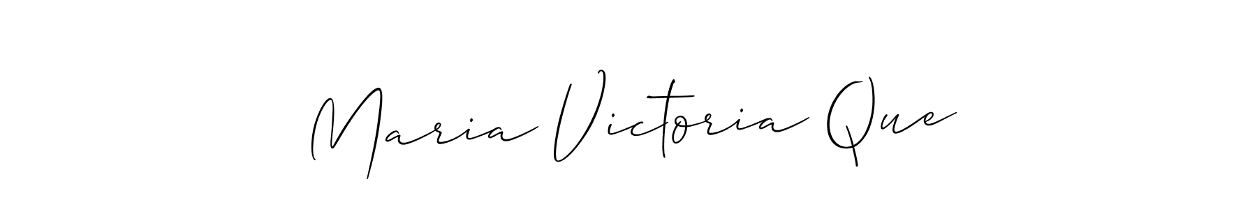 Make a short Maria Victoria Que signature style. Manage your documents anywhere anytime using Allison_Script. Create and add eSignatures, submit forms, share and send files easily. Maria Victoria Que signature style 2 images and pictures png