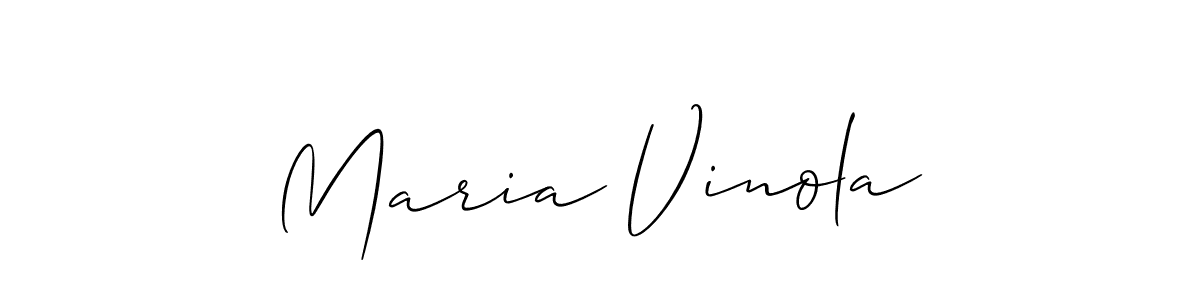 The best way (Allison_Script) to make a short signature is to pick only two or three words in your name. The name Maria Vinola include a total of six letters. For converting this name. Maria Vinola signature style 2 images and pictures png