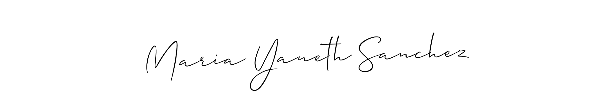 Also we have Maria Yaneth Sanchez name is the best signature style. Create professional handwritten signature collection using Allison_Script autograph style. Maria Yaneth Sanchez signature style 2 images and pictures png