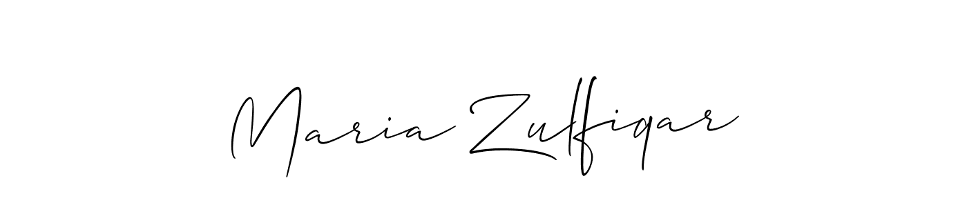 It looks lik you need a new signature style for name Maria Zulfiqar. Design unique handwritten (Allison_Script) signature with our free signature maker in just a few clicks. Maria Zulfiqar signature style 2 images and pictures png