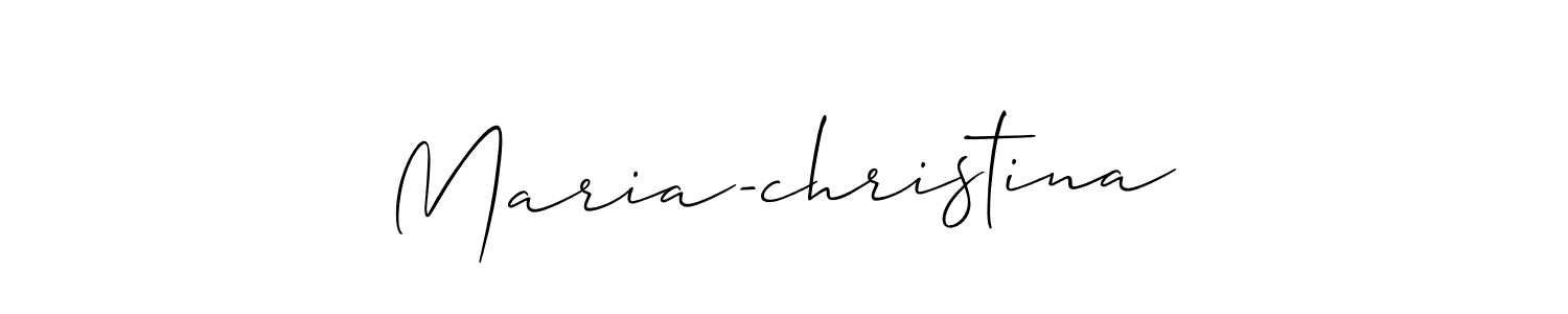 It looks lik you need a new signature style for name Maria-christina. Design unique handwritten (Allison_Script) signature with our free signature maker in just a few clicks. Maria-christina signature style 2 images and pictures png