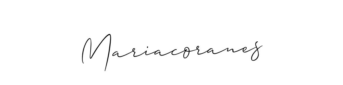 Allison_Script is a professional signature style that is perfect for those who want to add a touch of class to their signature. It is also a great choice for those who want to make their signature more unique. Get Mariacoranes name to fancy signature for free. Mariacoranes signature style 2 images and pictures png