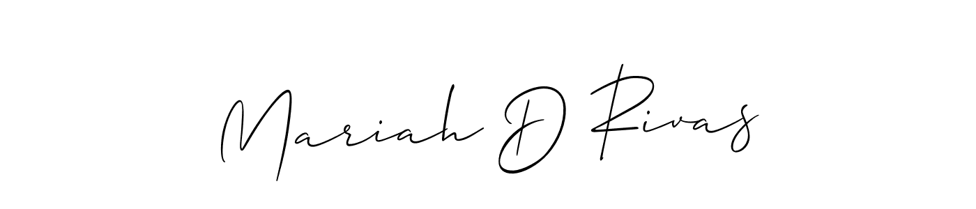 The best way (Allison_Script) to make a short signature is to pick only two or three words in your name. The name Mariah D Rivas include a total of six letters. For converting this name. Mariah D Rivas signature style 2 images and pictures png