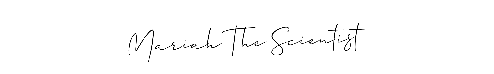 The best way (Allison_Script) to make a short signature is to pick only two or three words in your name. The name Mariah The Scientist include a total of six letters. For converting this name. Mariah The Scientist signature style 2 images and pictures png