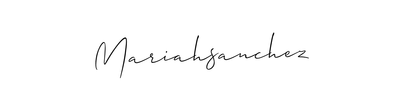 It looks lik you need a new signature style for name Mariahsanchez. Design unique handwritten (Allison_Script) signature with our free signature maker in just a few clicks. Mariahsanchez signature style 2 images and pictures png