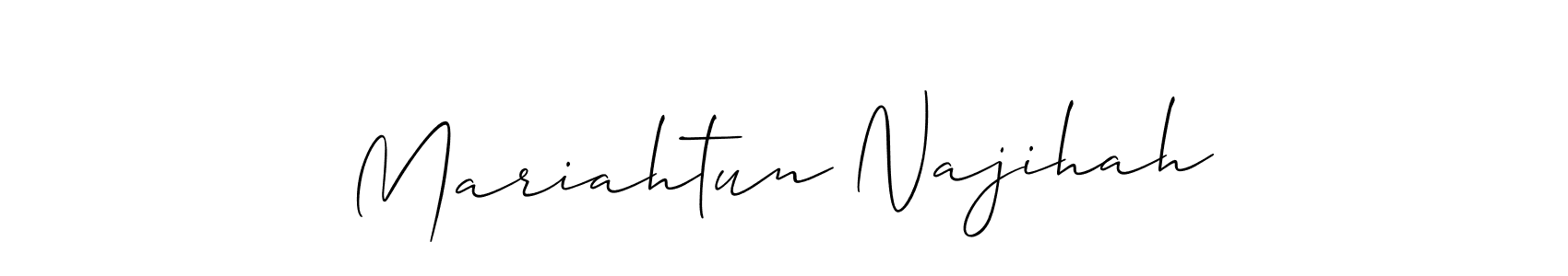 Mariahtun Najihah stylish signature style. Best Handwritten Sign (Allison_Script) for my name. Handwritten Signature Collection Ideas for my name Mariahtun Najihah. Mariahtun Najihah signature style 2 images and pictures png