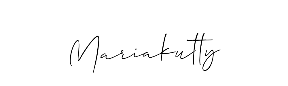 It looks lik you need a new signature style for name Mariakutty. Design unique handwritten (Allison_Script) signature with our free signature maker in just a few clicks. Mariakutty signature style 2 images and pictures png