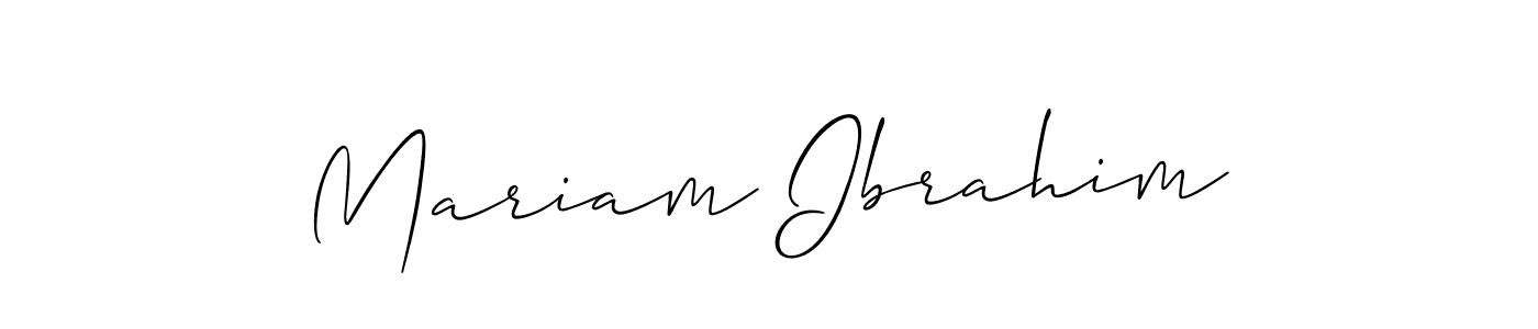Also You can easily find your signature by using the search form. We will create Mariam Ibrahim name handwritten signature images for you free of cost using Allison_Script sign style. Mariam Ibrahim signature style 2 images and pictures png