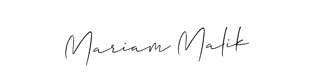 Allison_Script is a professional signature style that is perfect for those who want to add a touch of class to their signature. It is also a great choice for those who want to make their signature more unique. Get Mariam Malik name to fancy signature for free. Mariam Malik signature style 2 images and pictures png